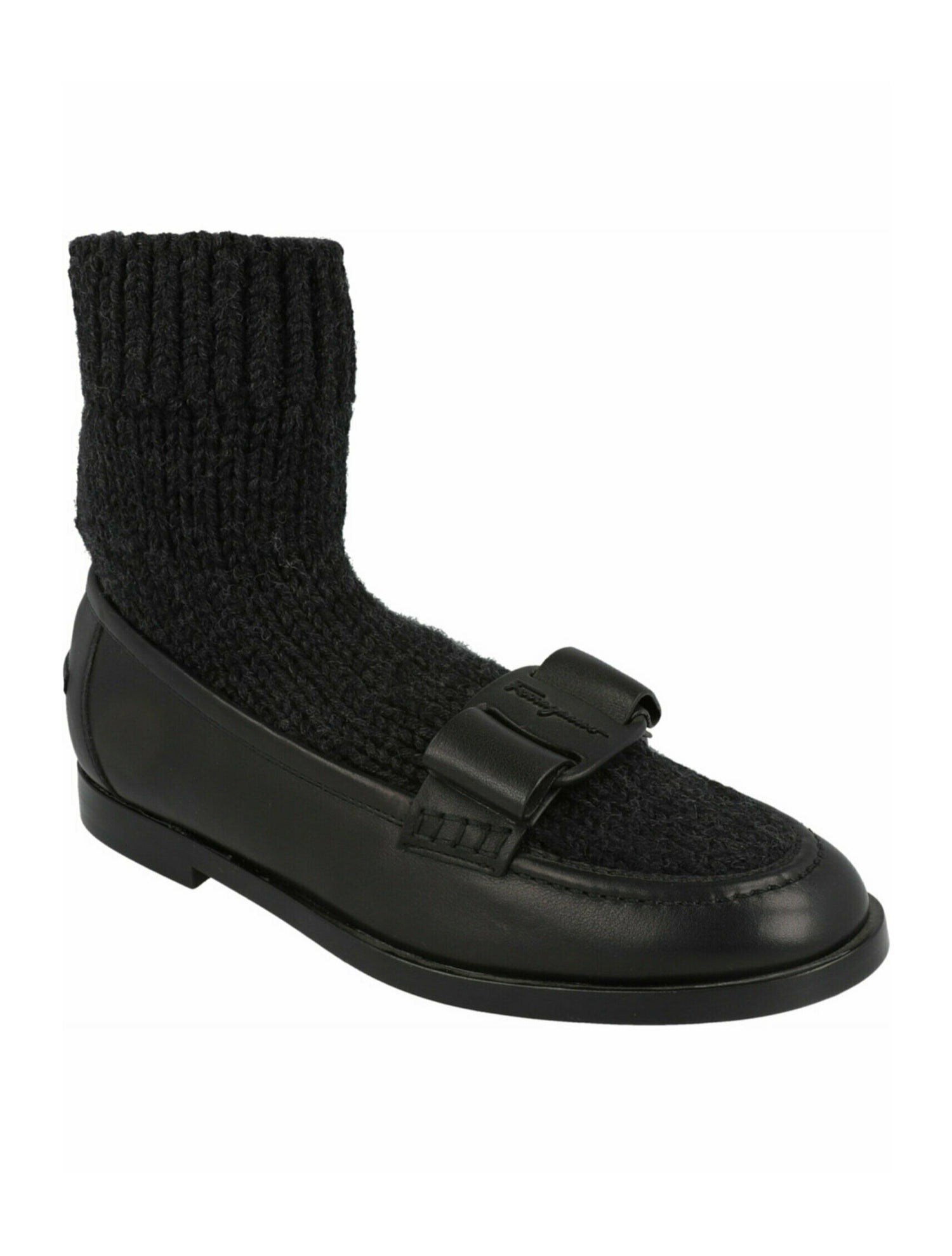 Salvatore Ferragamo Vara Wool Bow Accent Loafers w/ Tags