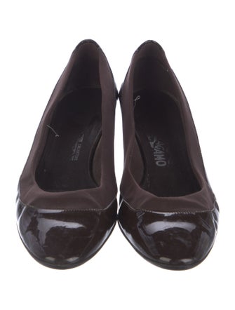 Salvatore Ferragamo Patent Leather Printed Pumps