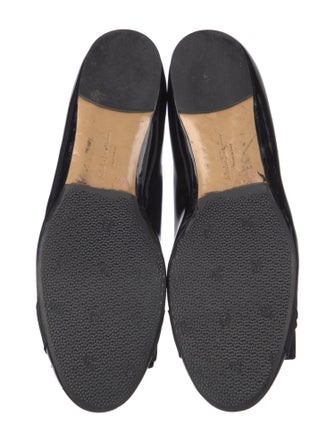 Salvatore Ferragamo Patent Leather Bow Accents Ballet Flats