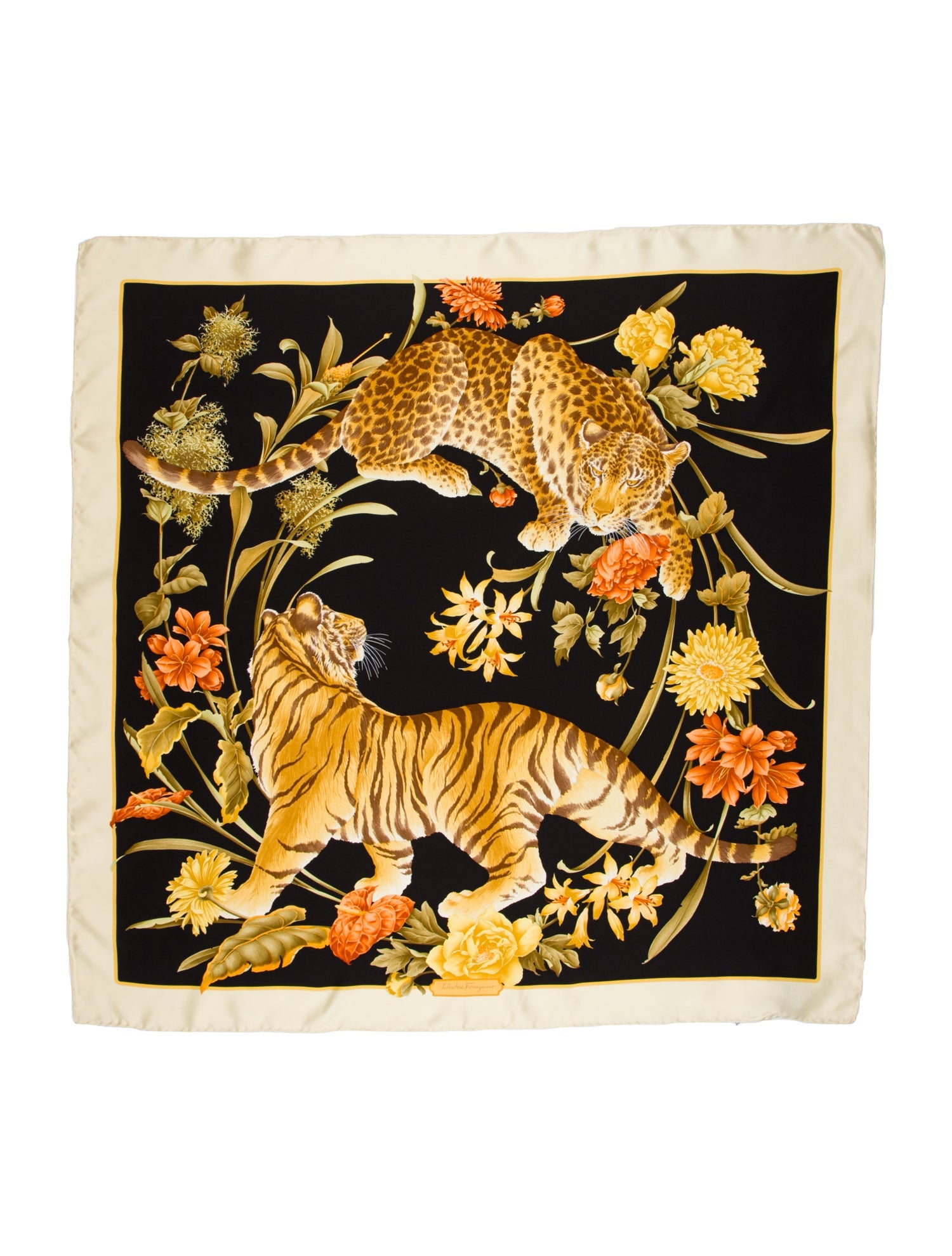 Salvatore Ferragamo Silk Floral Print Scarf w/ Tags