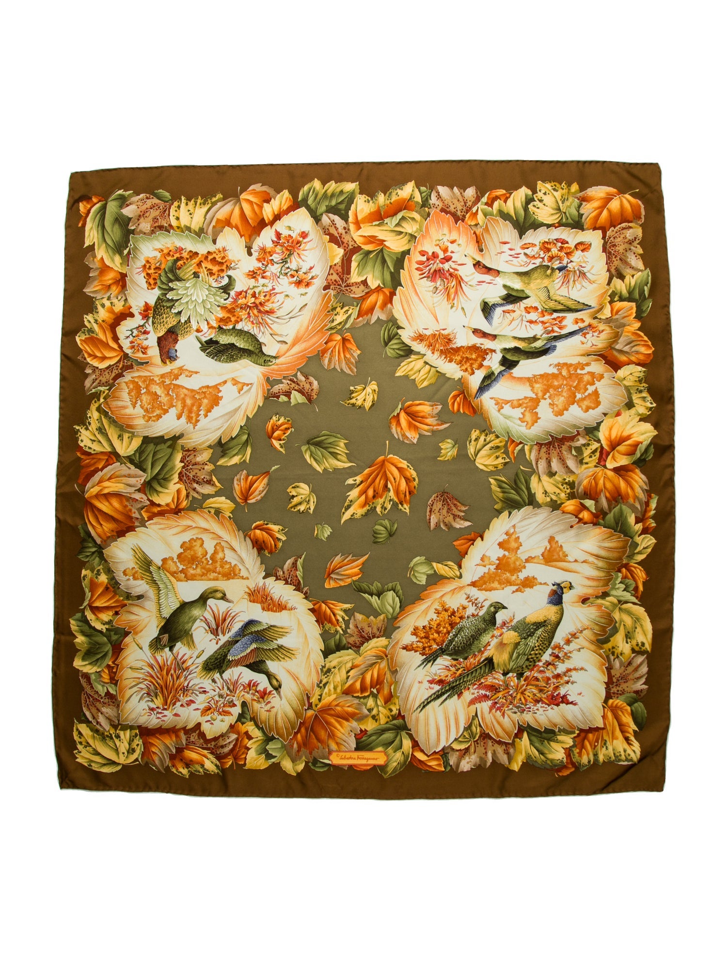 Salvatore Ferragamo Silk Floral Print Scarf