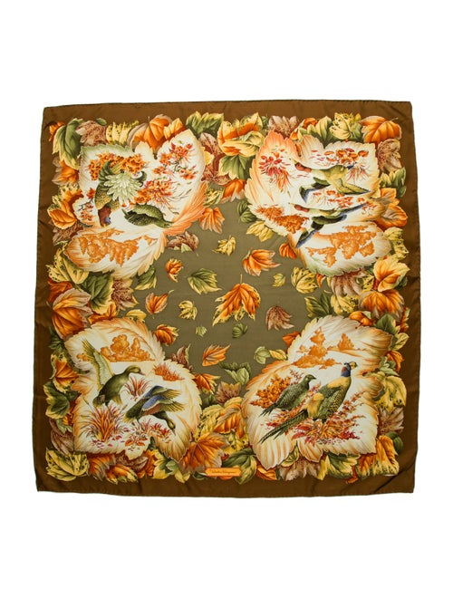 Salvatore Ferragamo Silk Floral Print Scarf