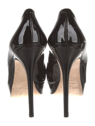 Salvatore Ferragamo Patent Leather Bow Accents Pumps