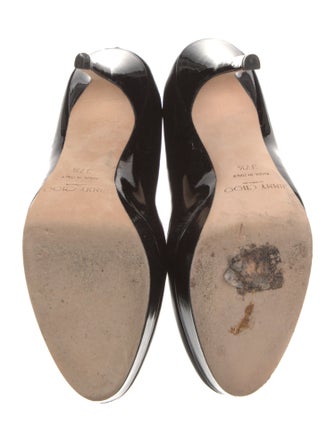 Salvatore Ferragamo Patent Leather Bow Accents Pumps