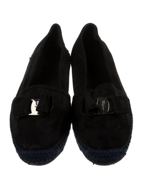 Salvatore Ferragamo Vara Bow Accent Suede Ballet Flats