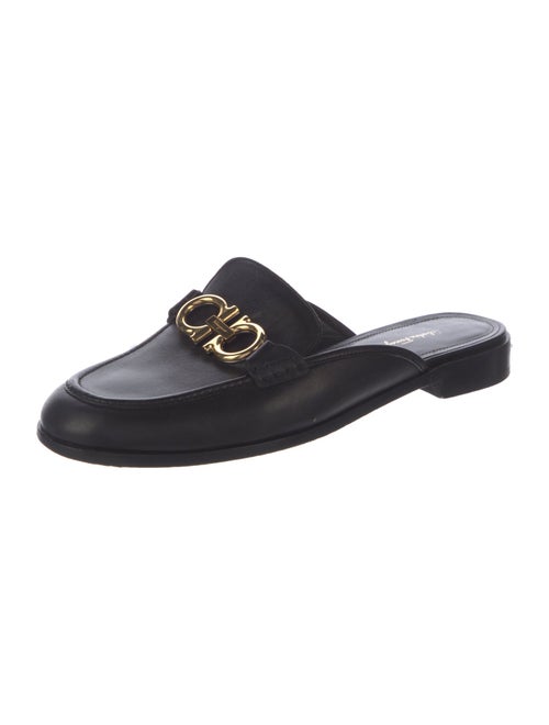 Salvatore Ferragamo Gancini Logo Leather Mules