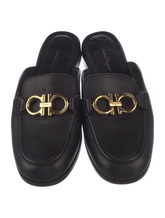 Salvatore Ferragamo Gancini Logo Leather Mules