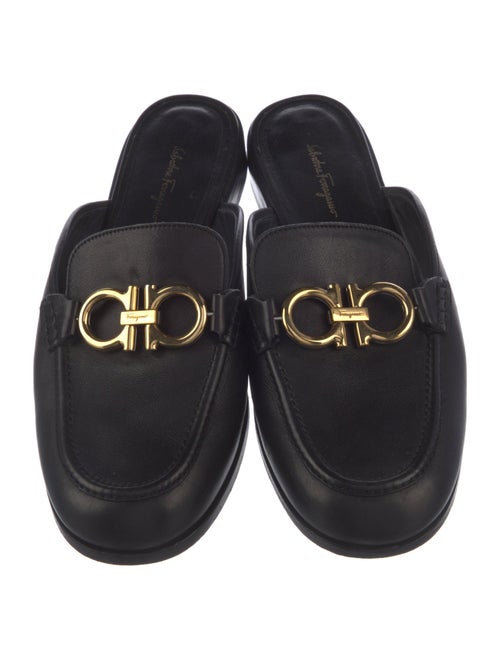 Salvatore Ferragamo Gancini Logo Leather Mules
