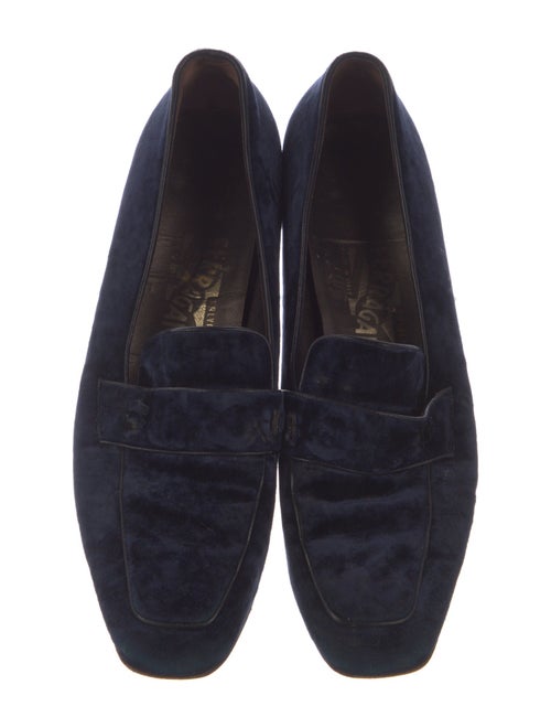 Salvatore Ferragamo Gancini Logo Velvet Loafers
