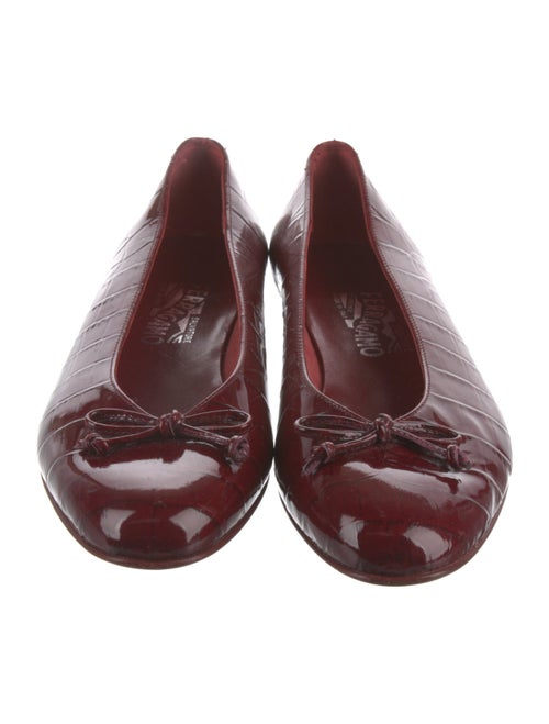 Salvatore Ferragamo Embossed Leather Ballet Flats