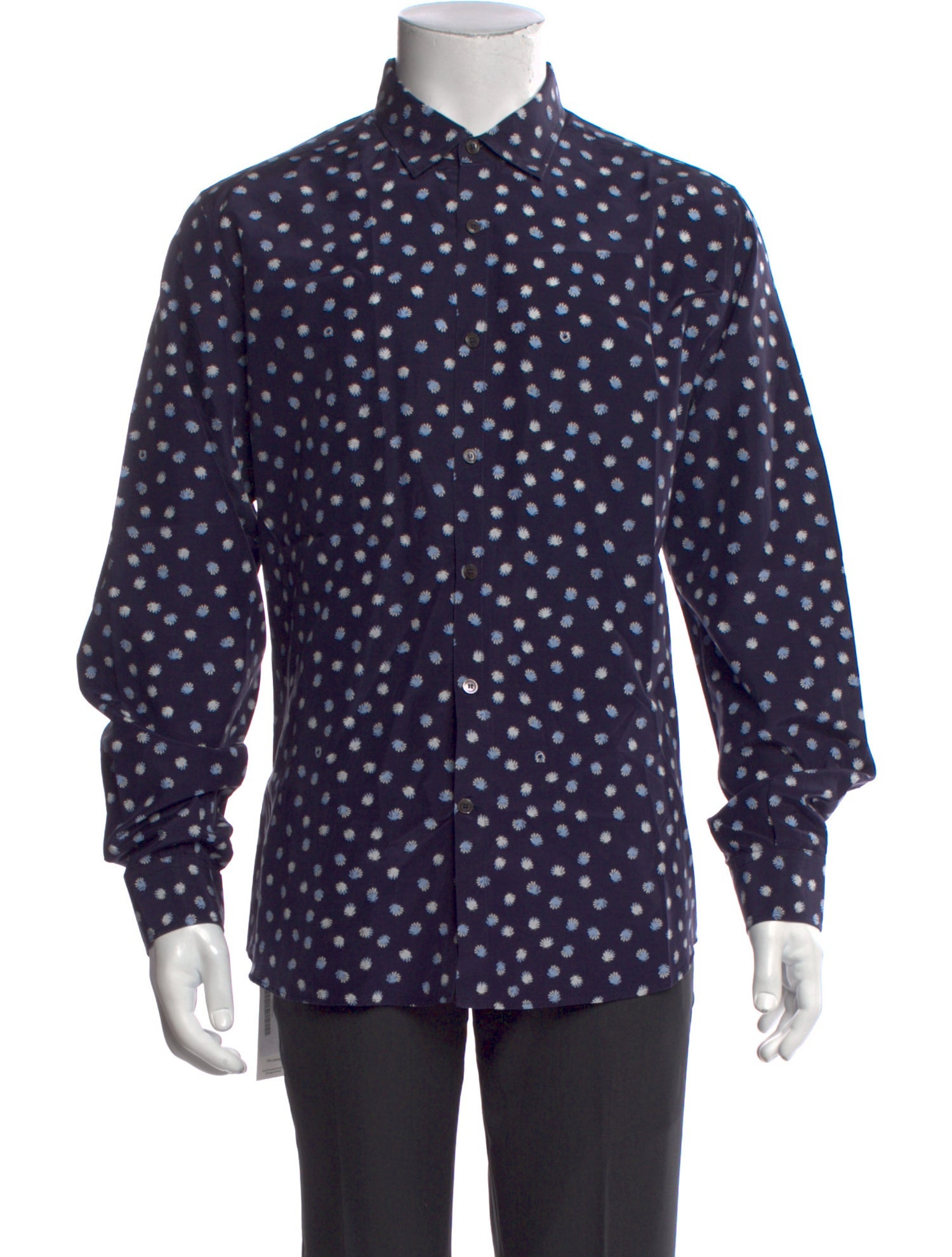 Salvatore Ferragamo Polka Dot Print Long Sleeve Shirt