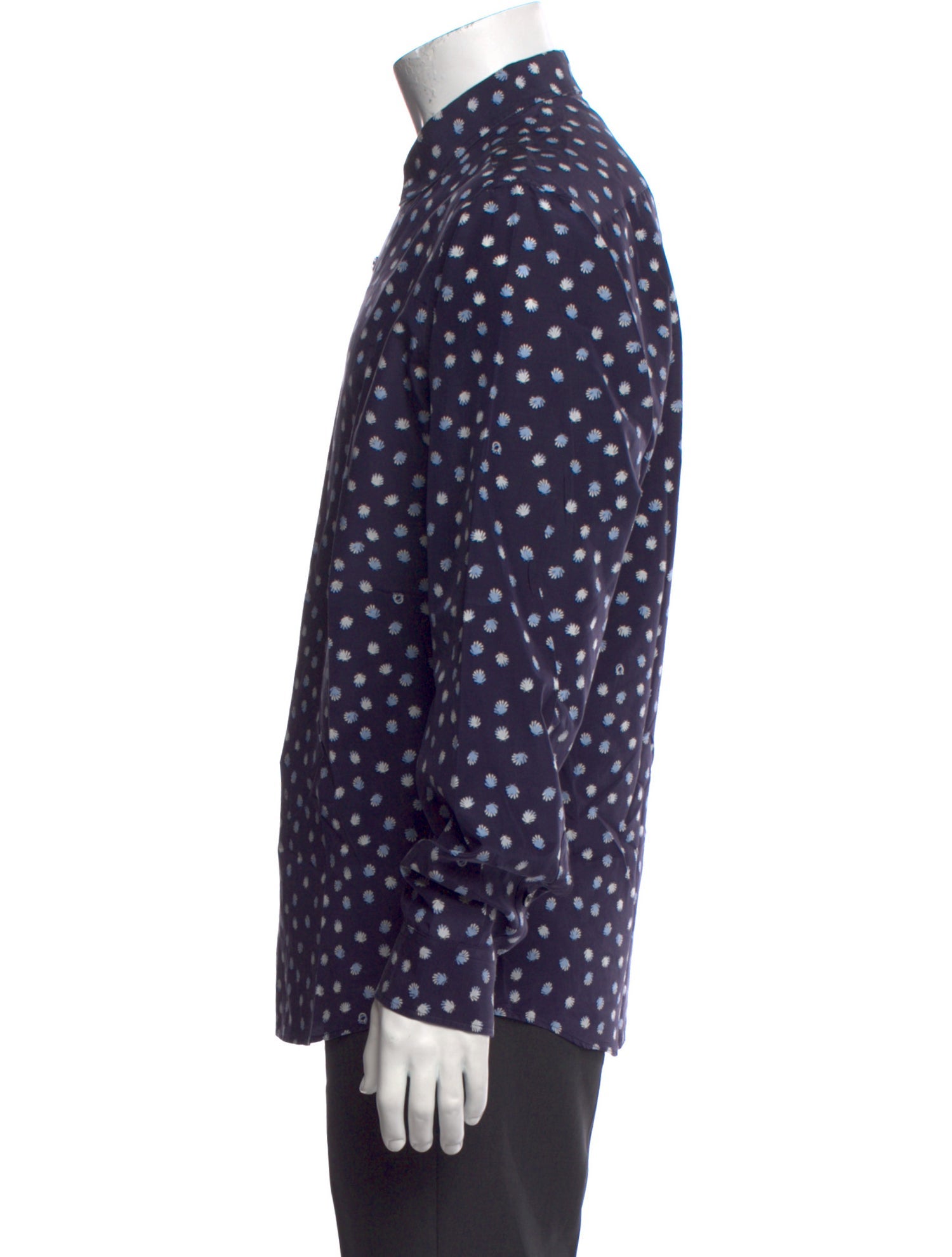 Salvatore Ferragamo Polka Dot Print Long Sleeve Shirt