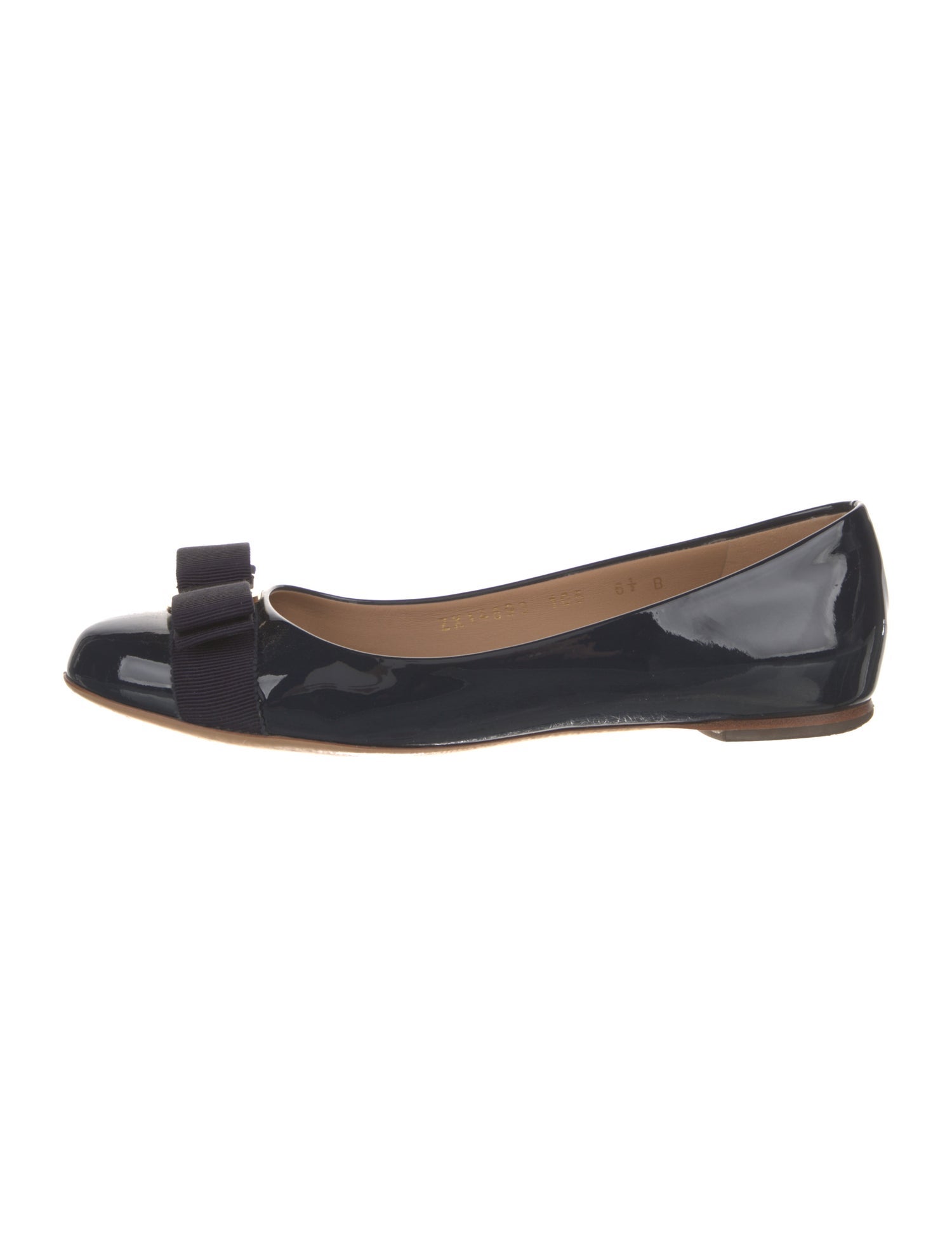 Salvatore Ferragamo Vara Bow Accent Patent Leather Ballet Flats