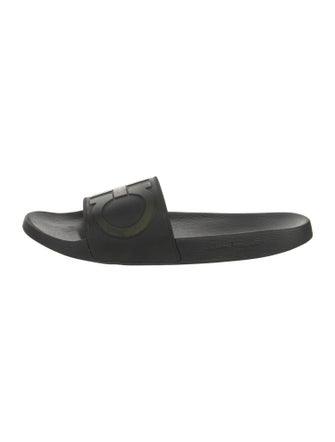 Salvatore Ferragamo Gancini Logo Rubber Slides
