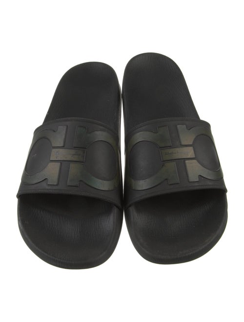 Salvatore Ferragamo Gancini Logo Rubber Slides