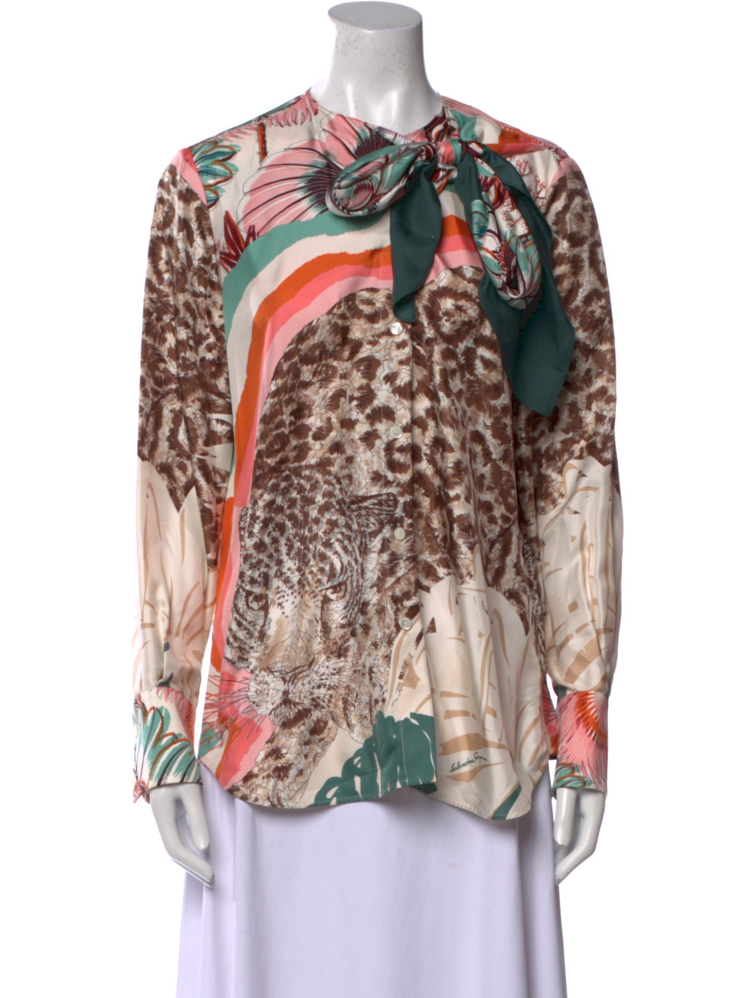 Salvatore Ferragamo Silk Printed Blouse