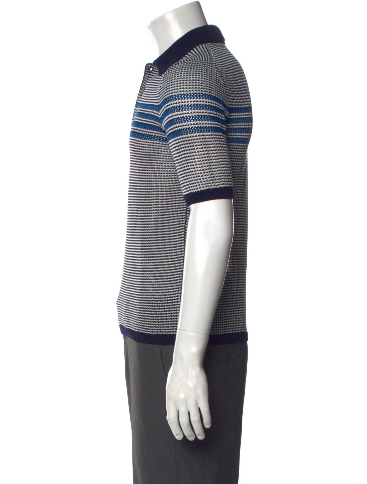 Salvatore Ferragamo Striped Collar Polo Shirt