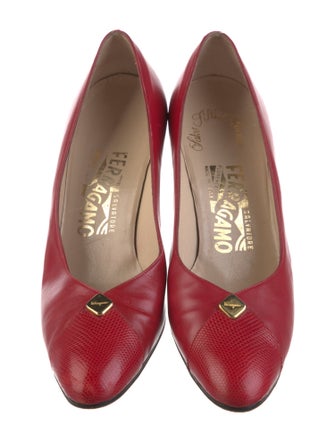 Salvatore Ferragamo Leather Leather Trim Embellishment Pumps