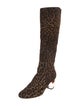 Salvatore Ferragamo Ponyhair Animal Print Riding Boots