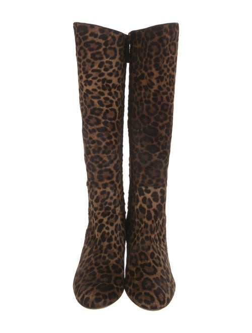 Salvatore Ferragamo Ponyhair Animal Print Riding Boots