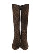 Salvatore Ferragamo Ponyhair Animal Print Riding Boots