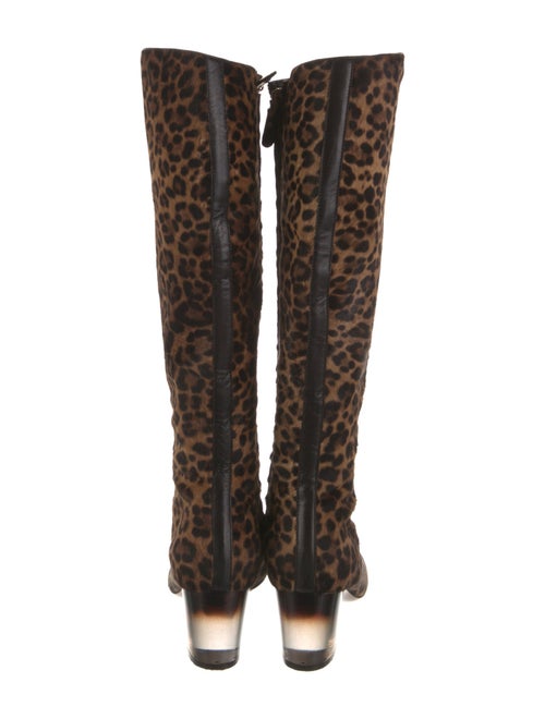 Salvatore Ferragamo Ponyhair Animal Print Riding Boots