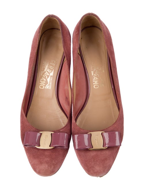 Salvatore Ferragamo Double G Logo Suede Flats