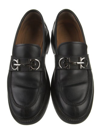 Ferragamo Gancini Logo Leather Dress Loafers