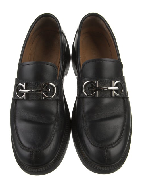 Ferragamo Gancini Logo Leather Dress Loafers