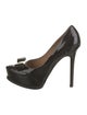 Salvatore Ferragamo Patent Leather Bow Accents Pumps