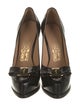 Salvatore Ferragamo Patent Leather Bow Accents Pumps