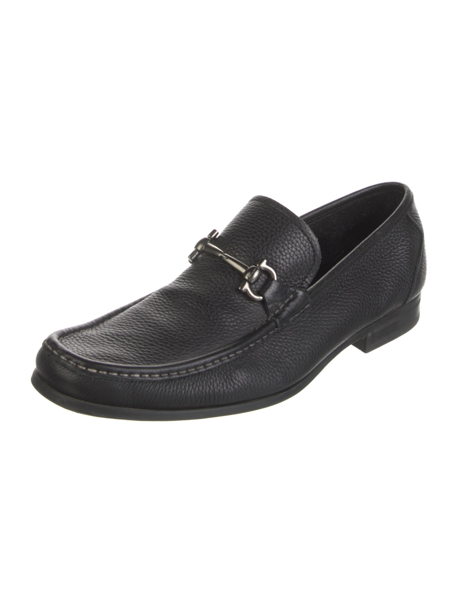 Salvatore Ferragamo Gancini Logo Leather Dress Loafers