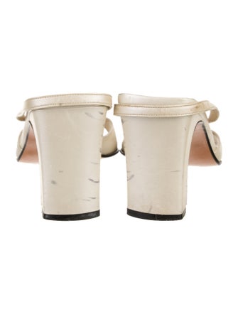 Salvatore Ferragamo Leather Bow Accents Slingback Sandals