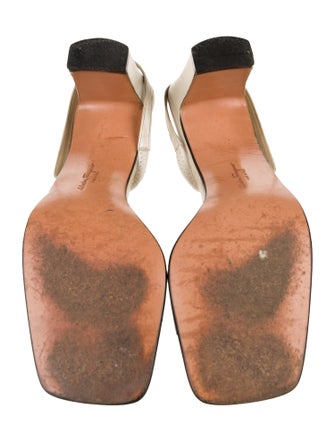 Salvatore Ferragamo Leather Bow Accents Slingback Sandals