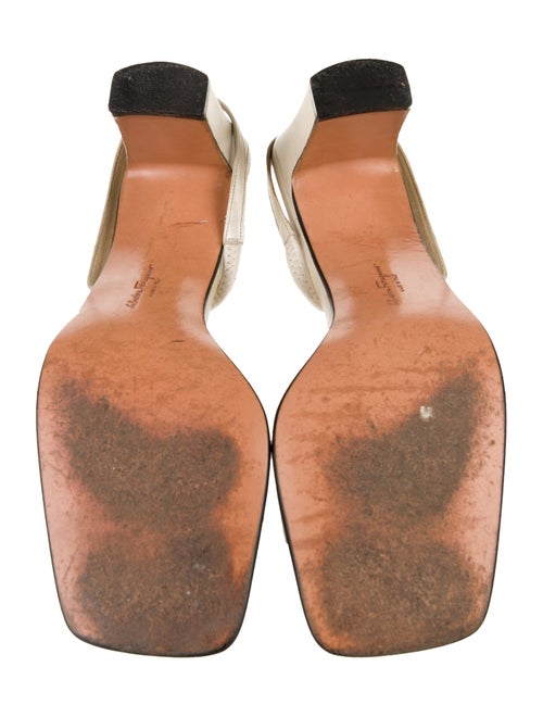 Salvatore Ferragamo Leather Bow Accents Slingback Sandals