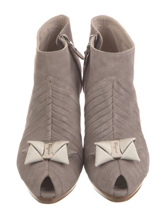 Salvatore Ferragamo Suede Animal Print Mules