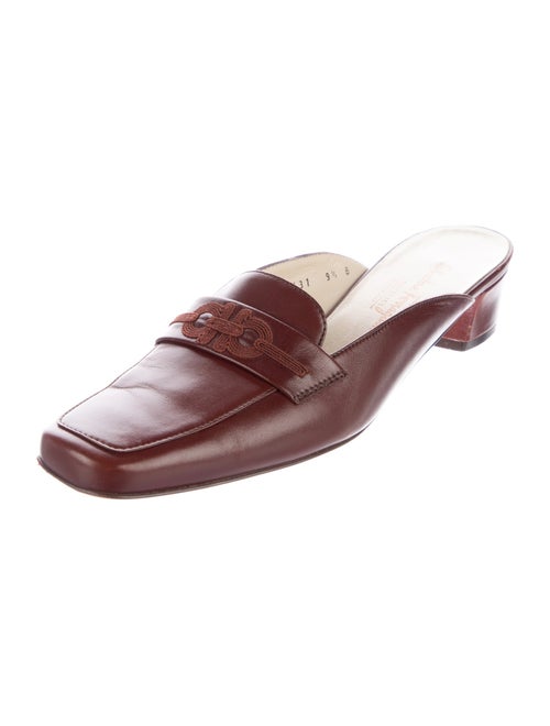 Salvatore Ferragamo Gancini Logo Leather Mules