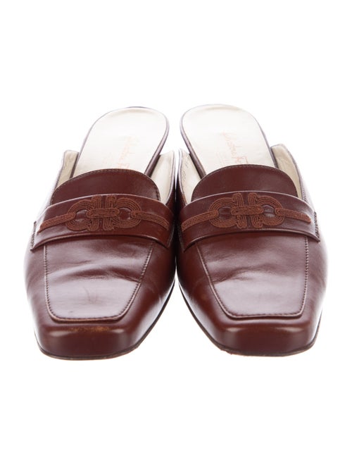 Salvatore Ferragamo Gancini Logo Leather Mules