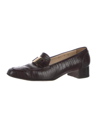Salvatore Ferragamo Embossed Leather Loafers