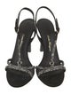 Salvatore Ferragamo Suede Crystal Embellishments Slingback Sandals