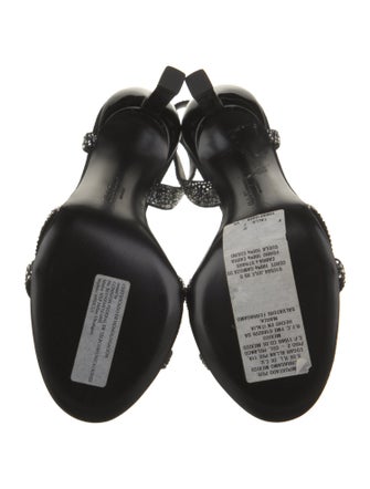 Salvatore Ferragamo Suede Crystal Embellishments Slingback Sandals