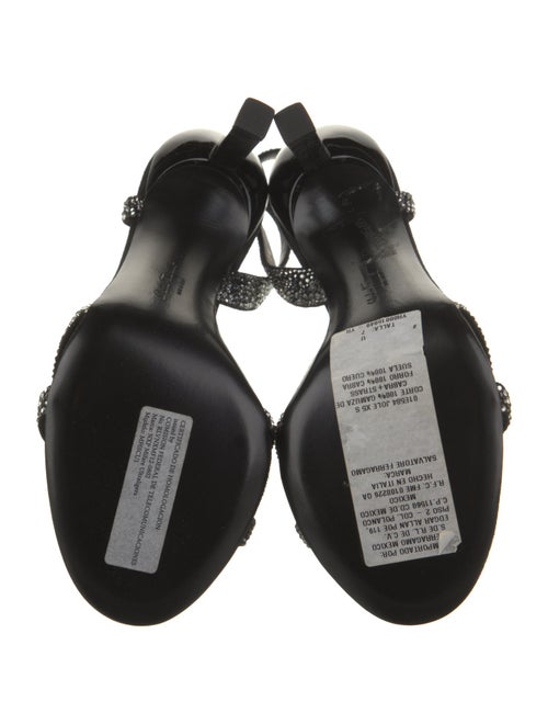 Salvatore Ferragamo Suede Crystal Embellishments Slingback Sandals
