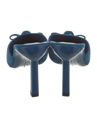 Salvatore Ferragamo Suede Leather Trim Embellishment Mules