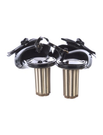 Salvatore Ferragamo Patent Leather Bow Accents Slingback Pumps