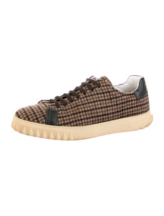 Salvatore Ferragamo Wool Tweed Pattern Sneakers