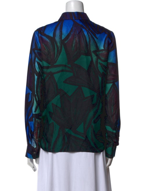 Salvatore Ferragamo Printed Long Sleeve Button-Up Top