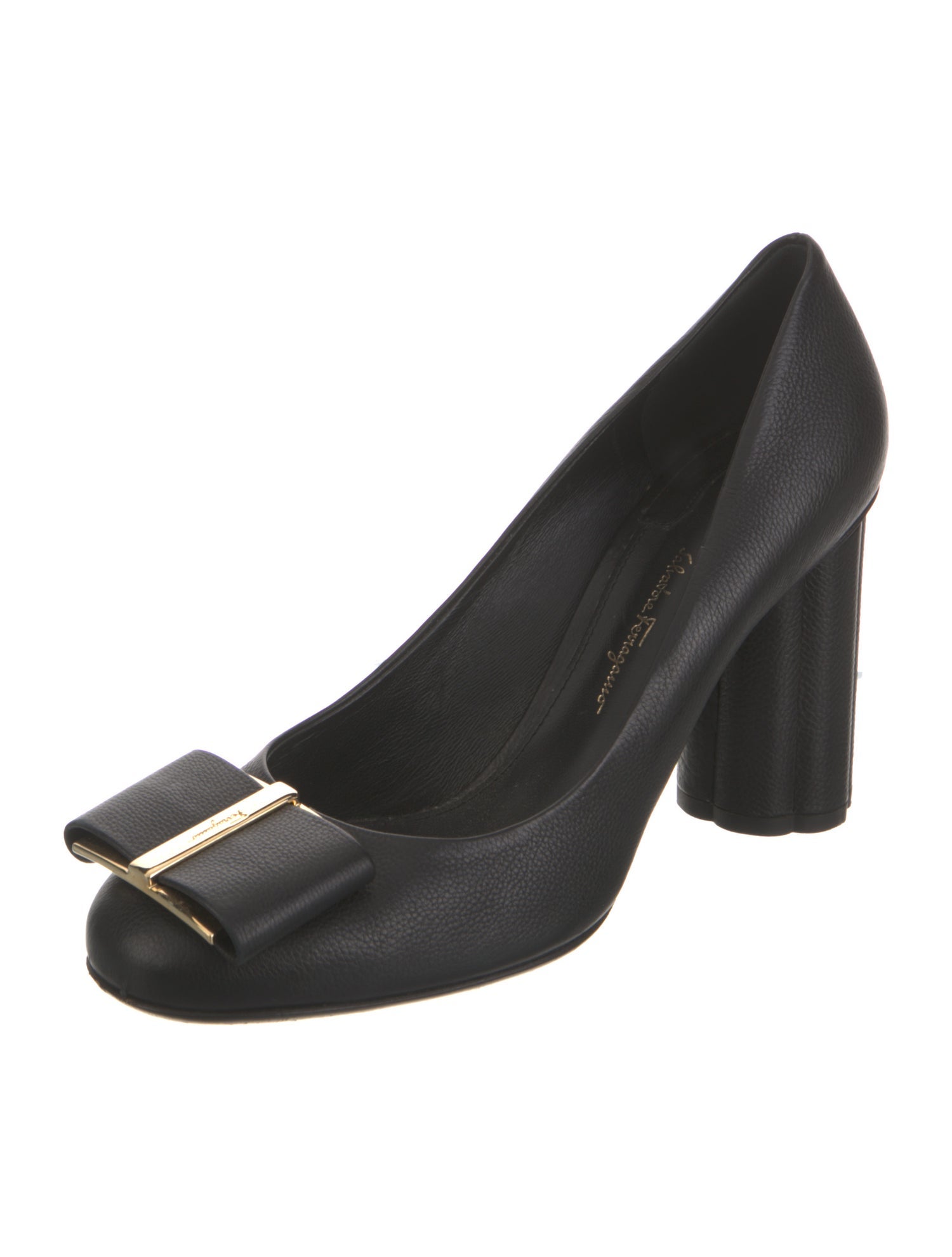 Salvatore Ferragamo Vara Bow Accent Leather Pumps