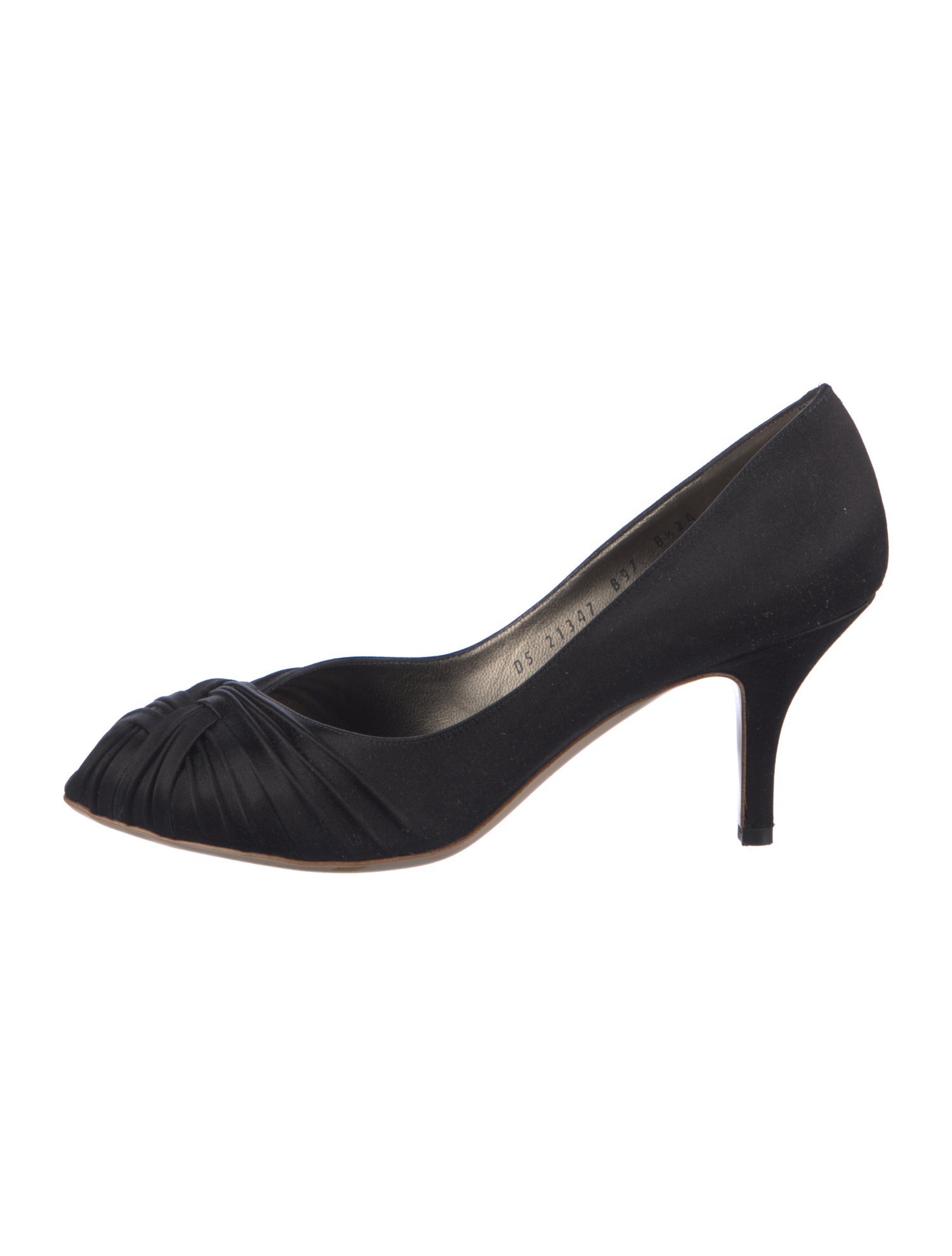 Salvatore Ferragamo Satin Pleated Accents Pumps