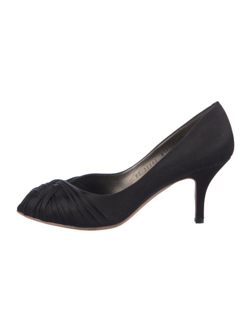 Salvatore Ferragamo Satin Pleated Accents Pumps