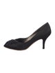 Salvatore Ferragamo Satin Pleated Accents Pumps